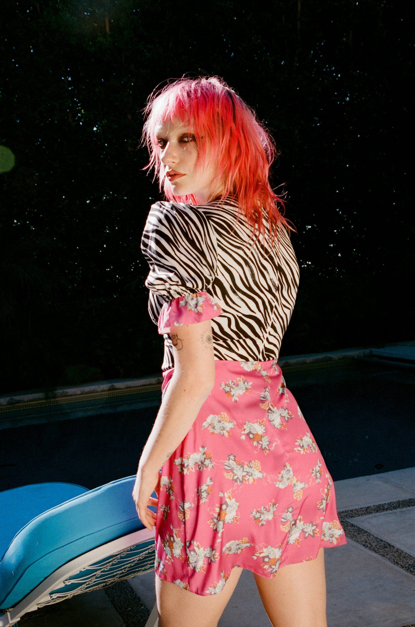 The Zoe Mixed Print Mini Dress