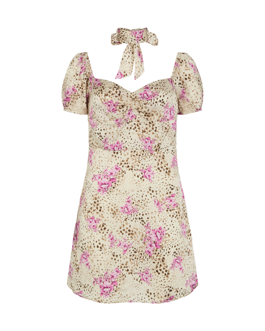 Joni Leopard Floral Mini Dress