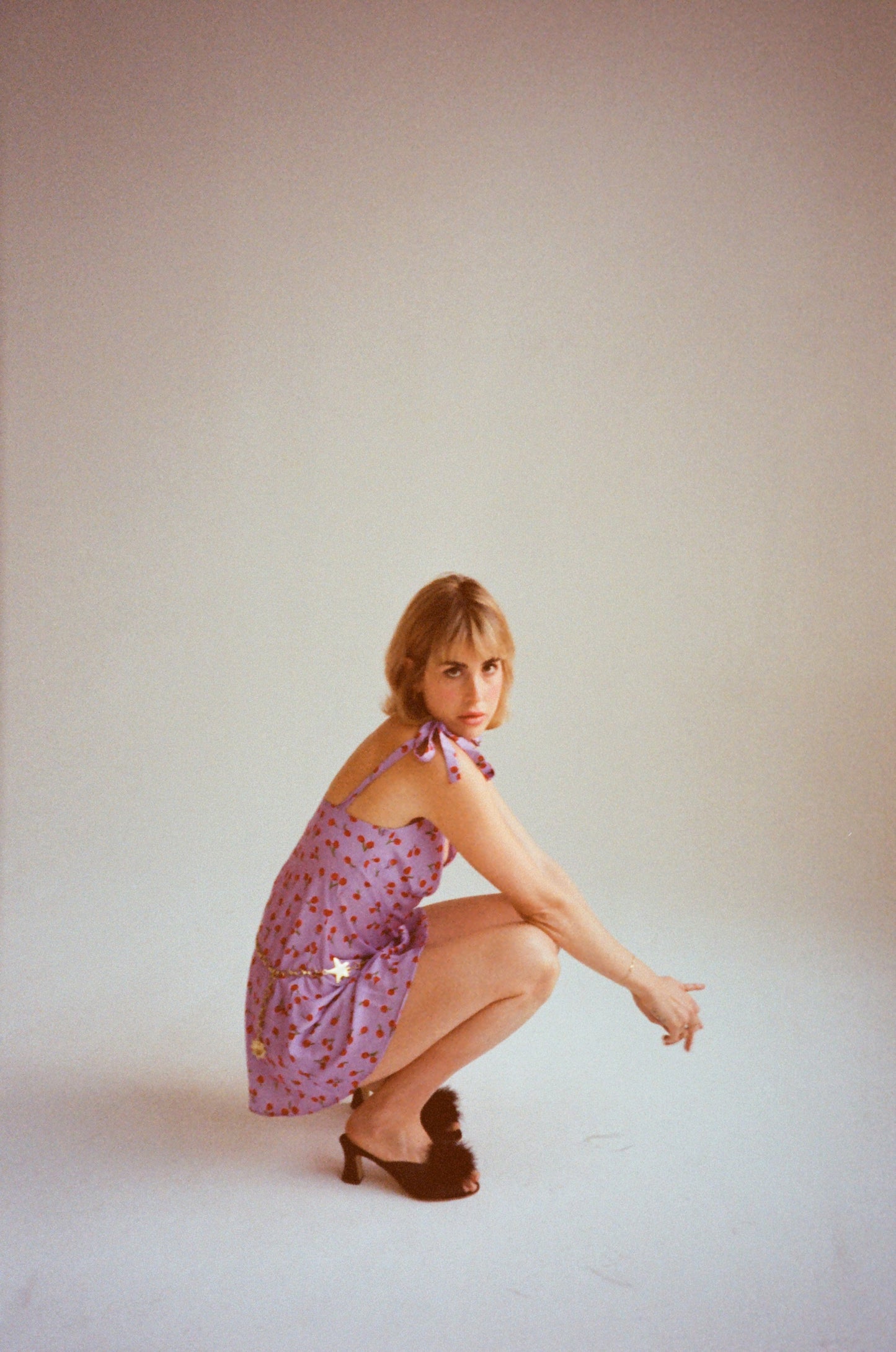 Alana Mini Slip Dress- Lilac Cherry
