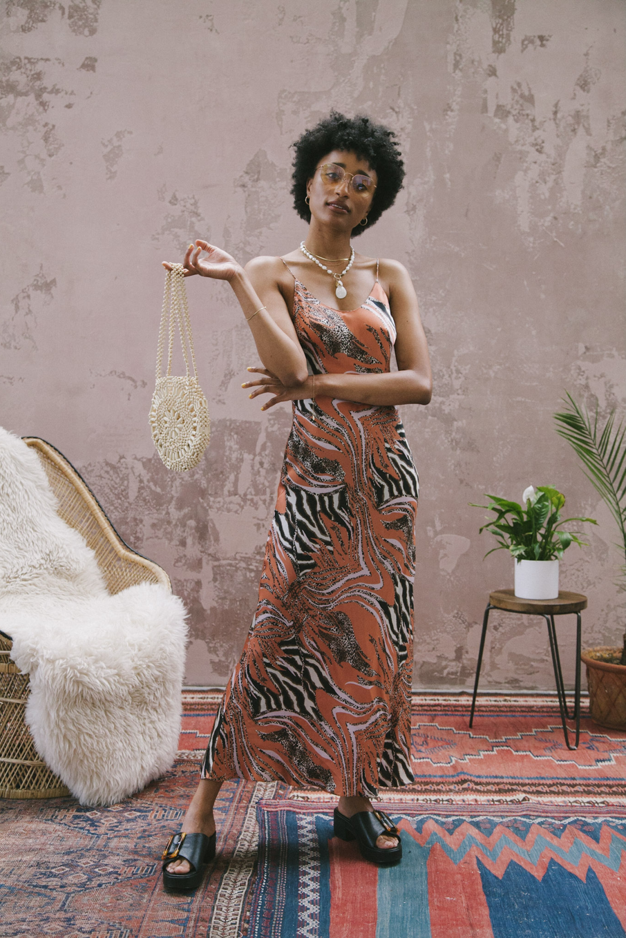 Camille Animal Print Slip Dress