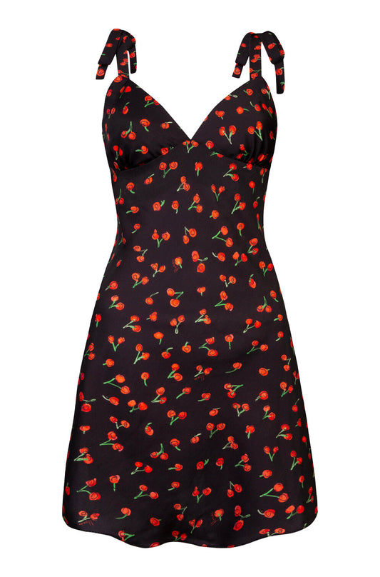 Alana Mini Slip Dress - Black Cherry