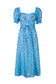 Flo Milkmaid Midi Dress - Blue Cherry