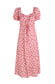 Flo Milkmaid Midi Dress - Pink Cherry